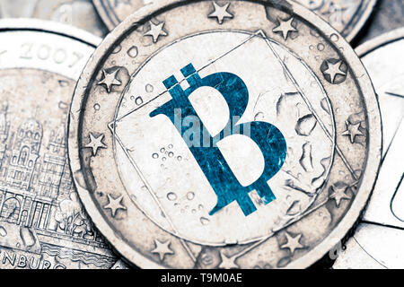 Cryptocurency bitcoin coin libre Banque D'Images