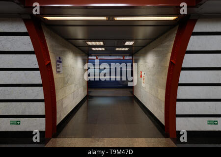 Belles stations de métro de Saint-Pétersbourg : Obvodny Canal (Frunzensko-Primorskaya Line) (Saint Petersburg, Russie, Europe) Banque D'Images