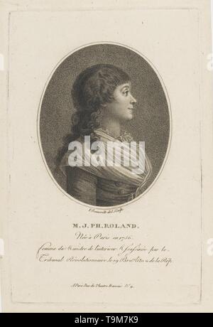 Portrait de Madame Roland (1754-1793). Musée : collection privée. Auteur : FRANCOIS BONNEVILLE. Banque D'Images