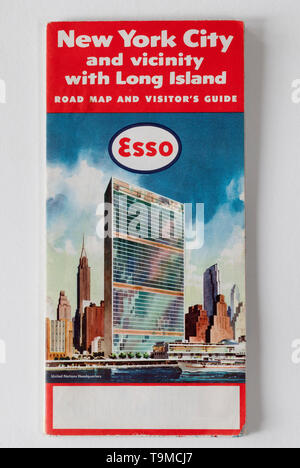 Old Vintage Road Map - New York City Banque D'Images