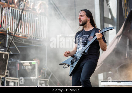 18 mai 2019 - Columbus, Ohio, États-Unis - CHRISTIAN ANDREU de Gojira durant la Sonic Temple Music Festival au stade de MAPFRE à Columbus, Ohio (crédit Image : © Daniel DeSlover/Zuma sur le fil) Banque D'Images