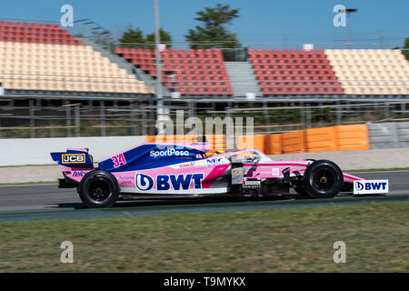 Barcelone, Espagne. 14 mai, 2019 - Nick Yelloly de UK avec 34 SportPesa Point sur la voie de l'équipe de course de F1 au cours de l'essai peut, au Circuit de Catalunya. Banque D'Images