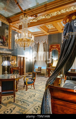 Chambre à coucher dans le Palais Royal d'Amsterdam sur la place du Dam - intérieur chambre Palais Royal - Dutch Palace - Palais à Amsterdam Pays-Bas Banque D'Images