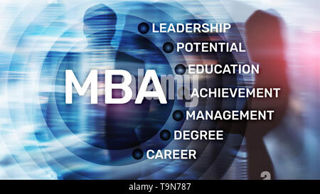 MBA - Master of business administration, e-learning, de l'éducation et de développement personnel, concept Banque D'Images