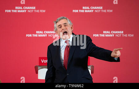 Glasgow, Ecosse, Royaume-Uni. 20 mai, 2019. L'ancien premier ministre Gordon Brown au lancement de la main-d'Écossais campagne Élections européennes au Phare à Glasgow. Credit : Iain Masterton/Alamy Live News Banque D'Images