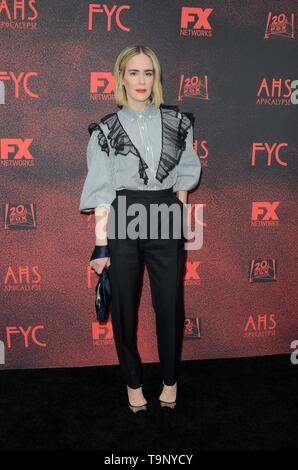 Los Angeles, CA, USA. 18 mai, 2019. Sarah Paulson devant le hall des arrivées pour AMERICAN HORROR STORY : APOCALYPSE FYC Événement, NeueHouse, Los Angeles, CA, 18 mai 2019. Credit : Priscilla Grant/Everett Collection/Alamy Live News Banque D'Images