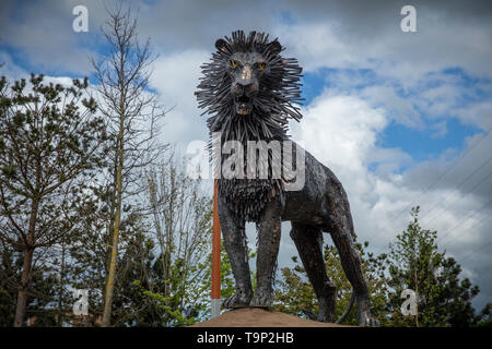 C S Lewis Narnia Statue Lion à Belfast Banque D'Images