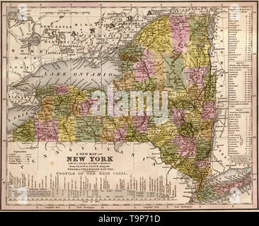 Plan de New York, 1844 Banque D'Images