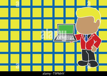 Professionnel permanent businessman holding open laptop côté droit. Concept d'entreprise de la conception moderne de l'espace de copie vide abstract background Illustration de Vecteur