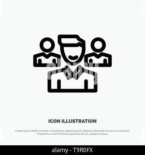 Équipe, utilisateur, gestionnaire, l'icône de la ligne de l'équipe Vector Illustration de Vecteur