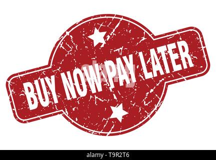 Achetez maintenant, payez plus tard vintage stamp. Achetez maintenant, payez plus tard signer Illustration de Vecteur