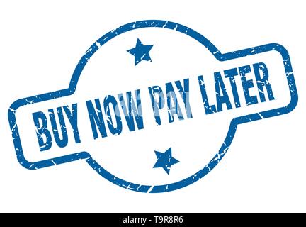 Achetez maintenant, payez plus tard vintage stamp. Achetez maintenant, payez plus tard signer Illustration de Vecteur