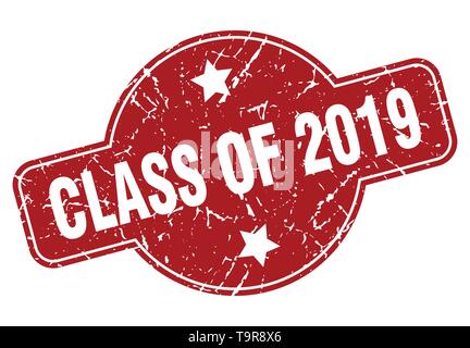 Classe de 2019 vintage stamp. Catégorie de signe 2019 Illustration de Vecteur