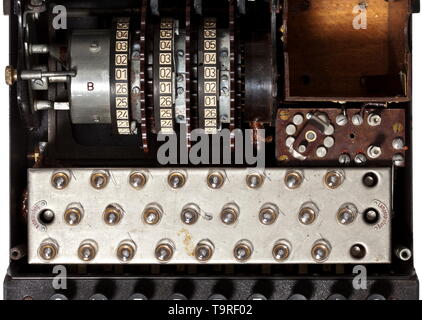 Un 'I' allemand Enigma machine de chiffrement, 1944, l'armée dans l'étui original appareil nombre 'UN', 01891 fabriqué par (bac) 'Ertel-Werk für Fei du 20e siècle, Editorial-Use-seulement Banque D'Images