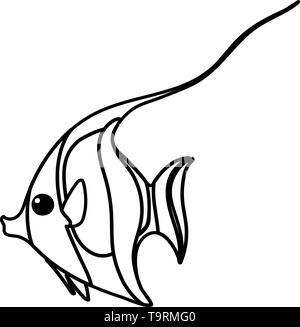 Ligne vector cartoon animal poisson idole maure clip art Illustration de Vecteur