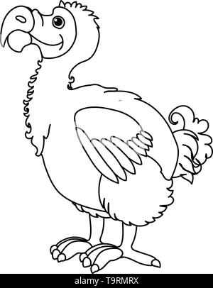 Ligne vector cartoon animal clip art dodo Illustration de Vecteur