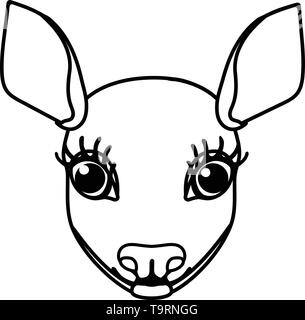 Ligne vector cartoon animal femelle clip art red deer Illustration de Vecteur