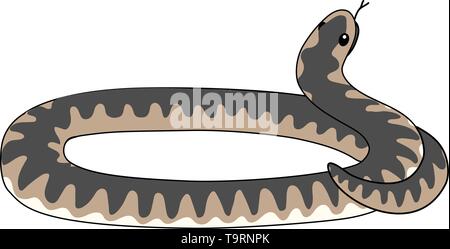 Scandi vector cartoon animal clip art viper serpent enroulé Illustration de Vecteur