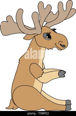 Scandi vector cartoon animal cute clip art moose Illustration de Vecteur