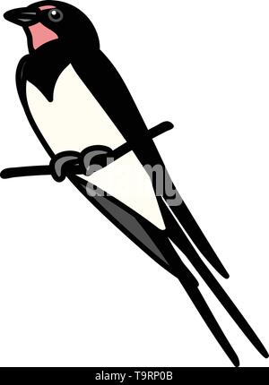Scandi vector cartoon animal oiseau hirondelle clip art Illustration de Vecteur