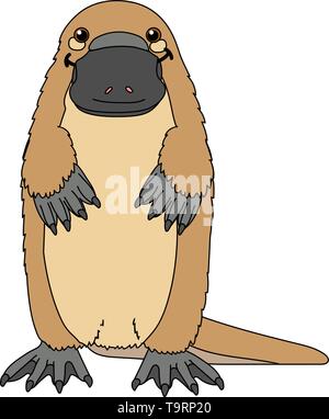 Scandi vector cartoon animal cute clip art platypus Illustration de Vecteur
