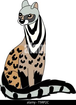 Scandi vector cartoon animal clip art chat de civette Illustration de Vecteur