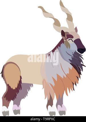 Télévision vector cartoon animal cute clip art markhor Illustration de Vecteur