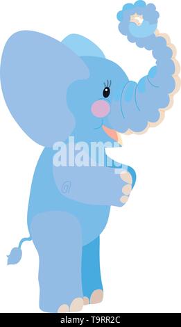 Télévision cartoon animal vecteur clip art happy elephant Illustration de Vecteur