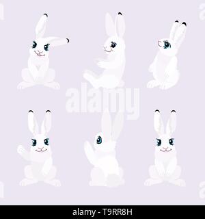 Télévision cartoon animal vecteur clip art lièvre polaire blanc Illustration de Vecteur