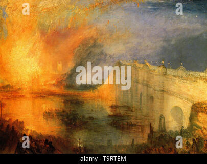 Joseph Mallord William Turner - maisons en flammes le parlement 1834 Banque D'Images