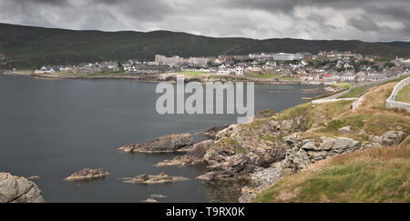 Avis de Lerwick à partir de 'Le Knab'. Îles Shetland, au nord de l'Écosse, au Royaume-Uni. Banque D'Images