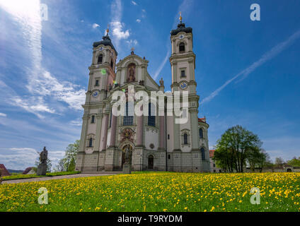 Basilique de l'abbaye bénédictine, Ottobeuren, Unterallgäu, Allgäu souabe, Bavière, Allemagne, Europe, Basilique der Benediktinerabtei Ottobeuren, Schw Banque D'Images