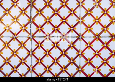 Est une forme d'azulejo Portugais ou Espagnol peint, tin-vitrage, carreaux de céramique. Carreaux portugais traditionnels Azulejos est à Aveiro. Orn Architecture Banque D'Images
