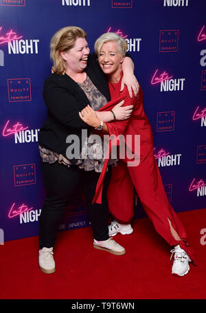 Katy Brand et Emma Thompson qui fréquentent l'événement de fin de nuit en association avec le coupable à Picturehouse féministes, Central London. Banque D'Images