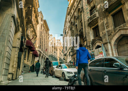Istanbul, Turquie - 06 janvier 2018 : dans la zone touristique de Karakoy Istanbul city, Turquie Banque D'Images