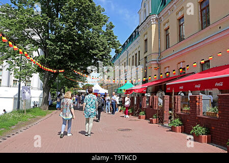 Kiev, UKRAINE - le 18 mai 2019 - Pavillon de l'Allemagne sont décorées la rue près de Ministère des affaires de la politique durant les jours de l'Europe en Ukraine Banque D'Images