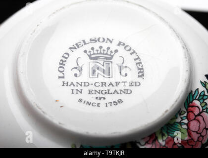 Lord Nelson Pottery Sugar Bowl - Nom de l'arbre indien : Lord Nelson Pottery Jug - Arbre Indien Date : Event : adresse/lieu : Sandyford, Stoke-on-Trent Chur Banque D'Images