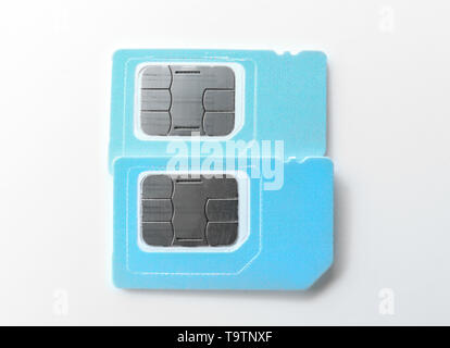 Cartes SIM sur fond blanc Banque D'Images