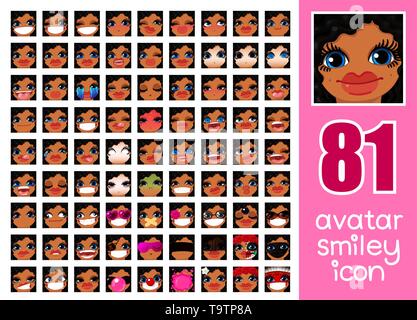 Vector SET-81 Médias sociaux avatars girl Illustration de Vecteur