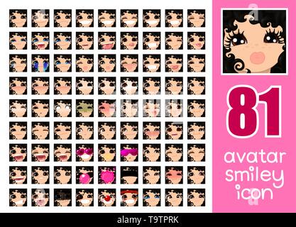 Vector SET-81 Médias sociaux avatars girl Illustration de Vecteur