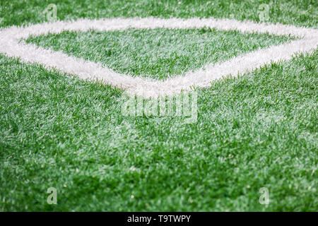 Close up de terrain de football avec la ligne et de l'herbe , Sport et concept de jeu Banque D'Images