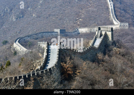 Mu Tian Yu, Mutianyu, Mùtiányù, Great Wall, Wànlǐ Chángchéng, Beijing, Beijing, Chine, Asie, Site du patrimoine mondial de l'UNESCO Banque D'Images