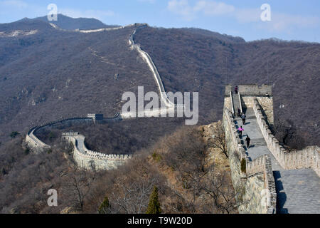 Mu Tian Yu, Mutianyu, Mùtiányù, Great Wall, Wànlǐ Chángchéng, Beijing, Beijing, Chine, Asie, Site du patrimoine mondial de l'UNESCO Banque D'Images