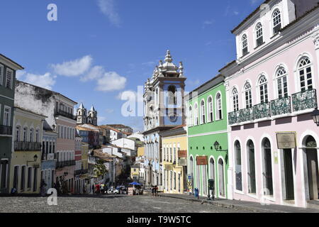 Pelourinho, un quartier historique situé à Salvador de Bahia, Brésil. Banque D'Images