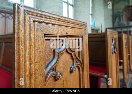 Close up of place nette dans une église paroissiale au Royaume-Uni Banque D'Images
