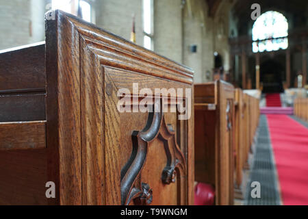 Close up of place nette dans une église paroissiale au Royaume-Uni Banque D'Images