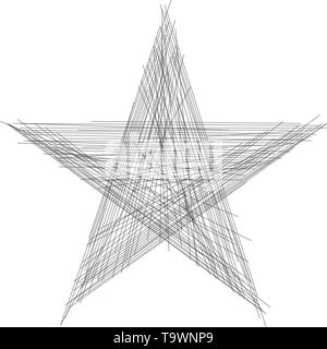 L'icône star Premium ou le logo dessiné à la main en style de ligne. Signe et symbole de haute qualité sur un fond blanc Illustration de Vecteur