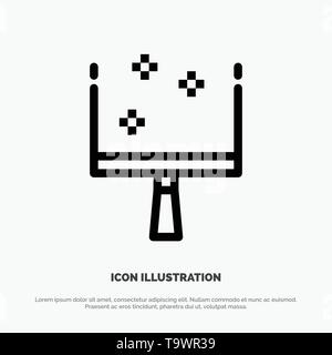Balai, pelle, l'icône de la ligne de balayage Vector Illustration de Vecteur