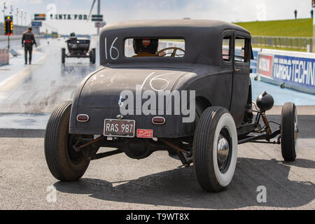 VHRA Ressortissants Vintage réunion de courses, Santa Pod Raceway, Avril 2019 Banque D'Images