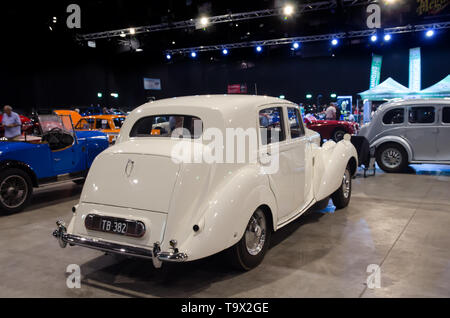 Un Bentley Mk VI blanc de 1947-1952 exposé à Tamworth Australie le 2019 mai. Banque D'Images